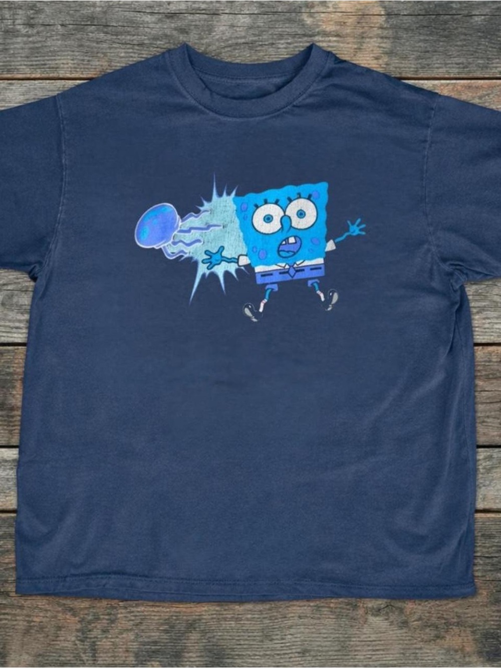 Gildan Navy Blue Sponge Character Graphic Tee